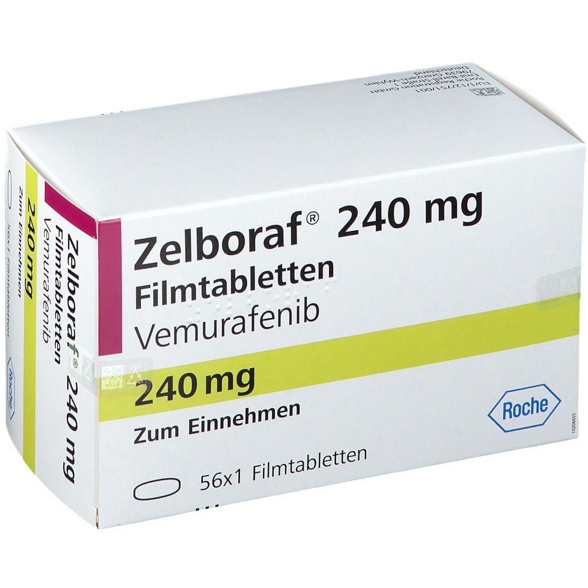 Zelboraf 240 mg tablets Зельбораф (Zelboraf) 240 мг — упаковка препарату